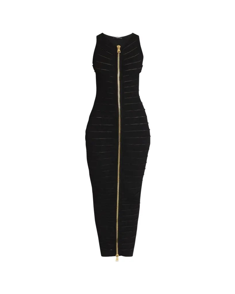 Sleeveless Cutout Zip Halter Maxi Dress Sleeveless Cutout Zip Halter Maxi Dress