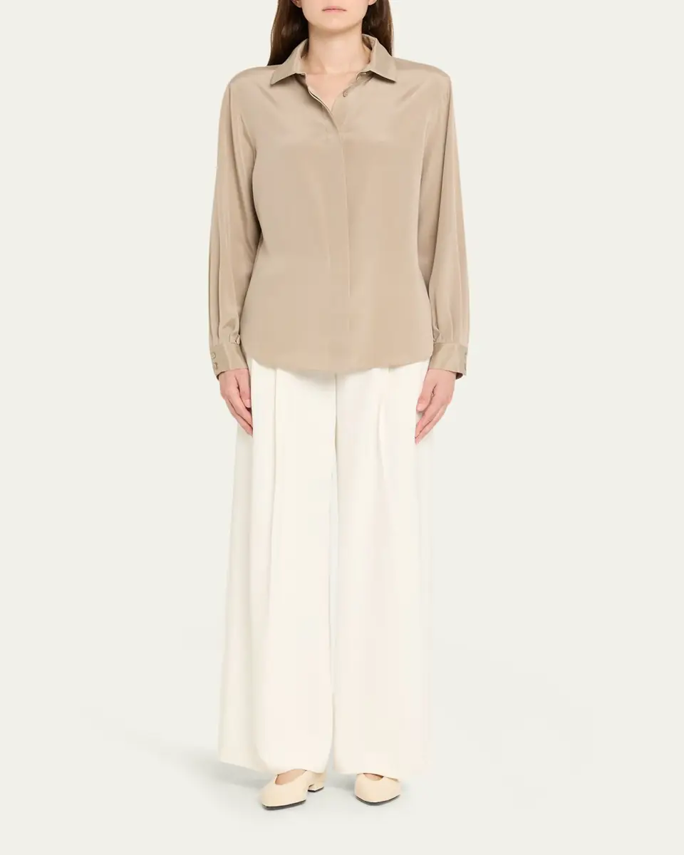 Lafayette 148 New York Pleated Button-Down Shirt | Thumbnail 2
