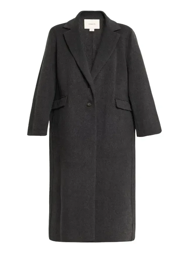 Cashmere-Wool Single-Breasted Coat
