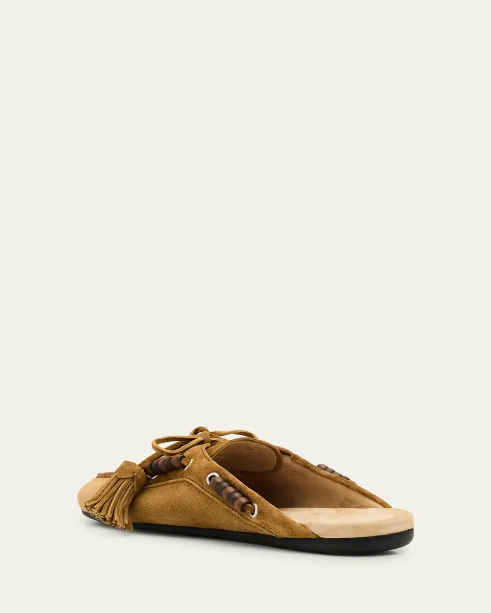 Miu Miu Suede Tassel Mocassin Mules | Thumbnail 8