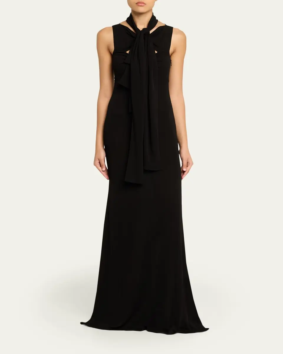 Alaïa Fluid Jersey Bow Dress | Thumbnail 2
