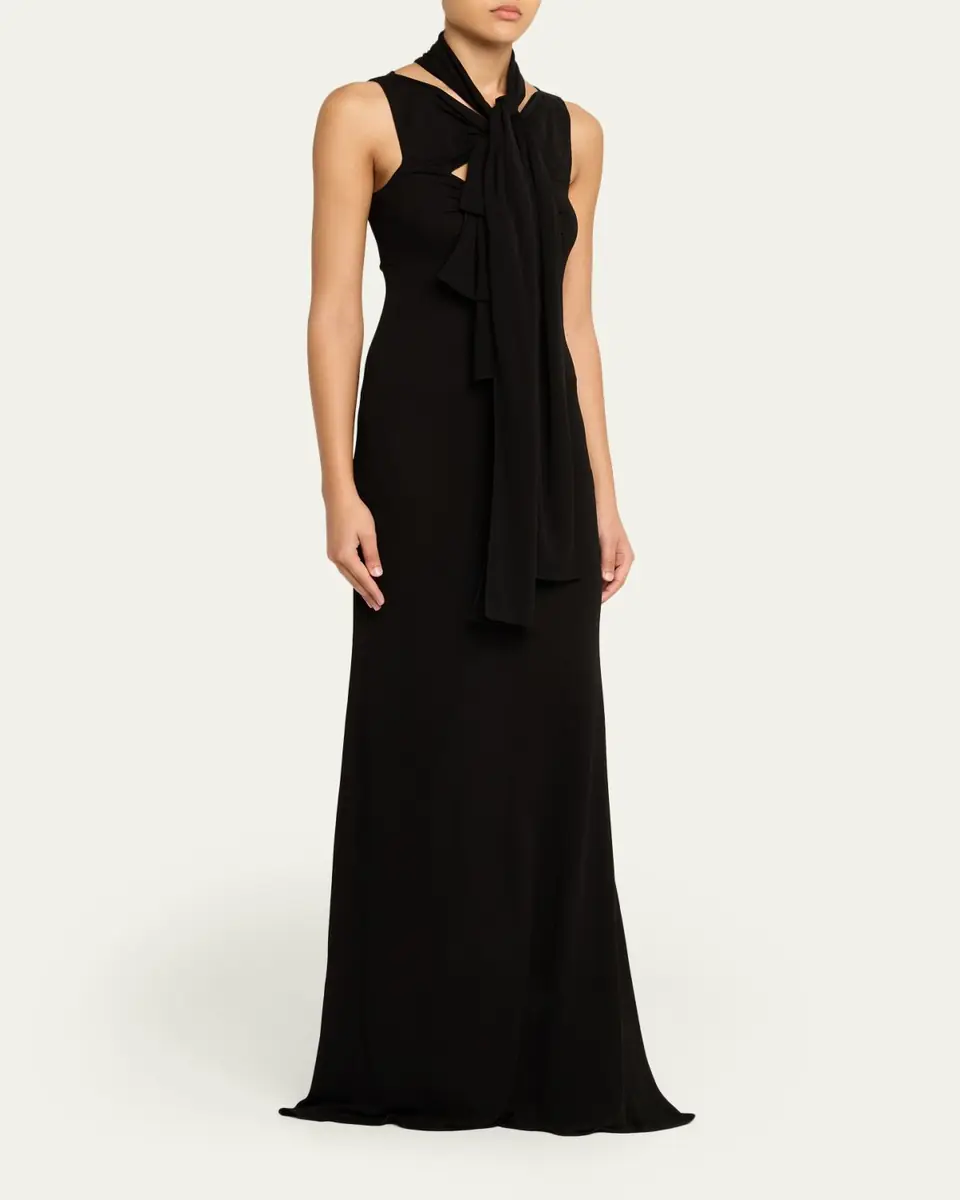 Alaïa Fluid Jersey Bow Dress | Thumbnail 4