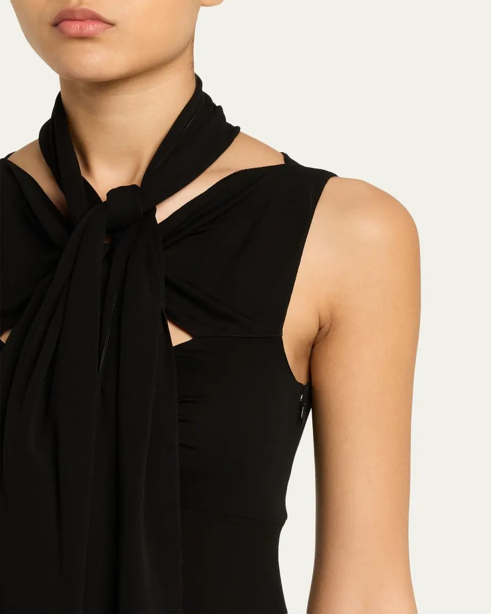Alaïa Fluid Jersey Bow Dress | Thumbnail 5