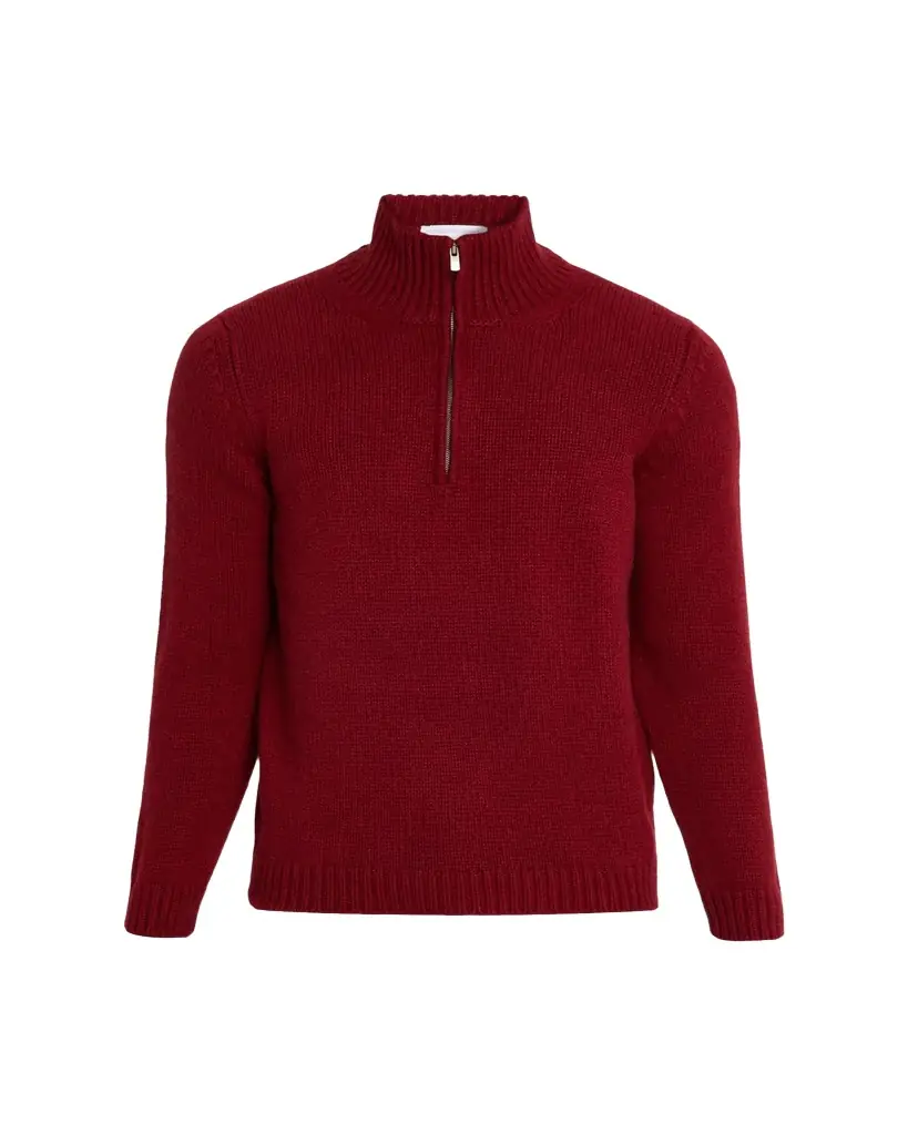Anderson & Sheppard Men's Plain Knit Cashmere Quarter-Zip Sweater | Image 1 Anderson & Sheppard Men's Plain Knit Cashmere Quarter-Zip Sweater | Image 1