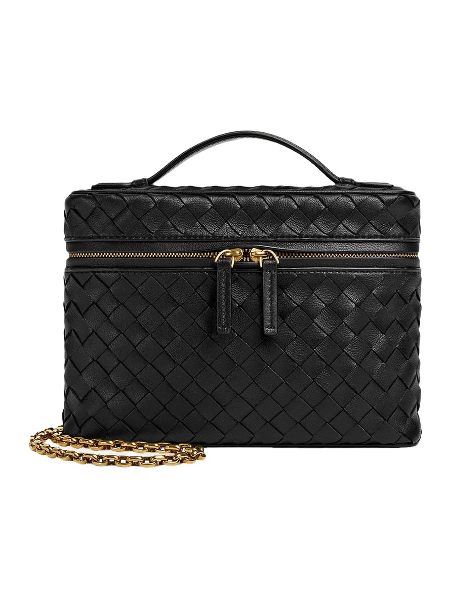 Small Soft Vanity Intrecciato Leather Crossbody Bag Small Soft Vanity Intrecciato Leather Crossbody Bag