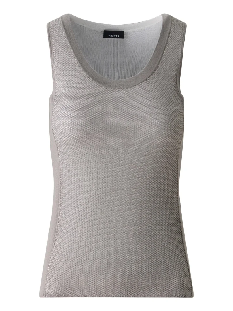 Two-Tone Grid Knit Tank Top Two-Tone Grid Knit Tank Top