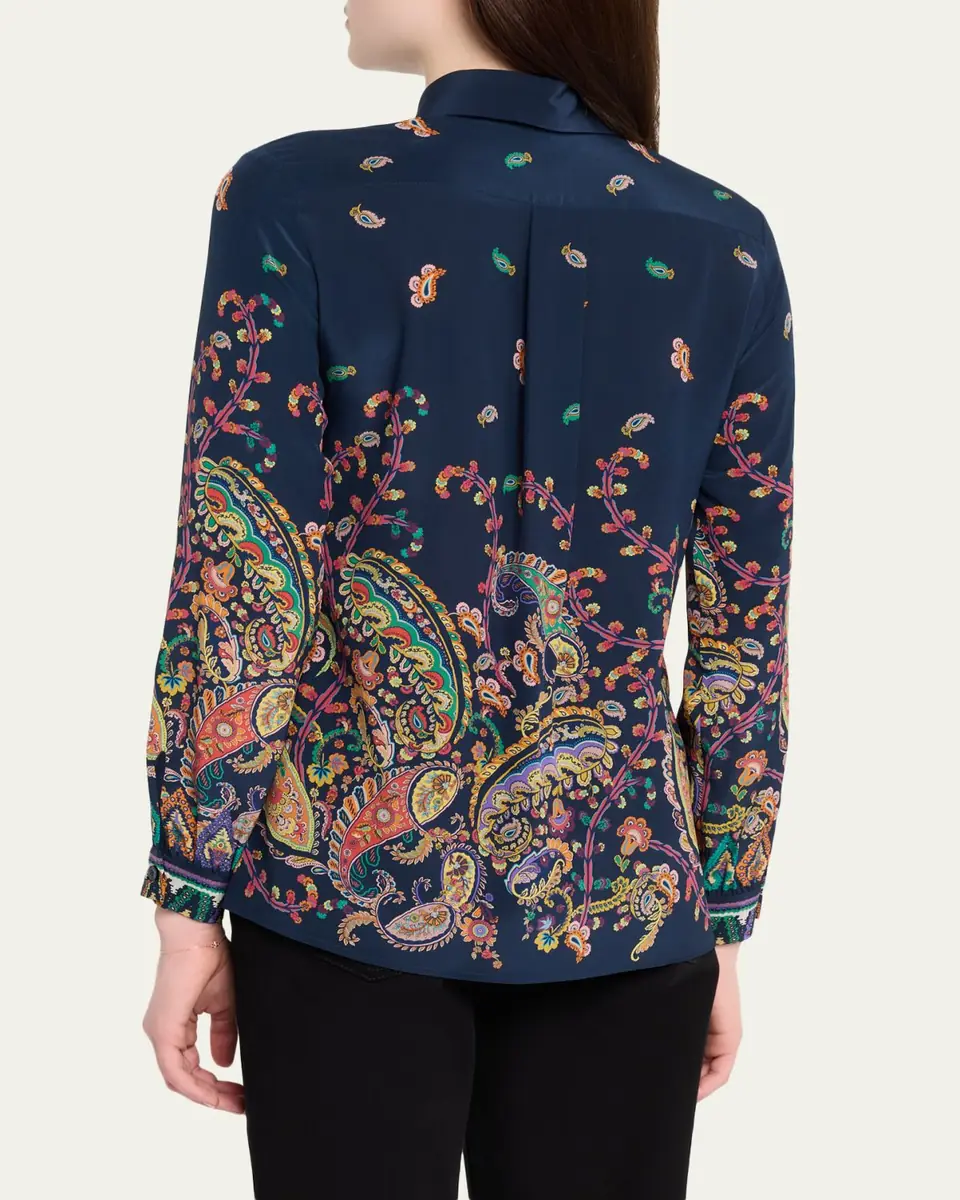Etro Floral Paisley Silk Button-Front Shirt | Thumbnail 3 Etro Floral Paisley Silk Button-Front Shirt | Thumbnail 3