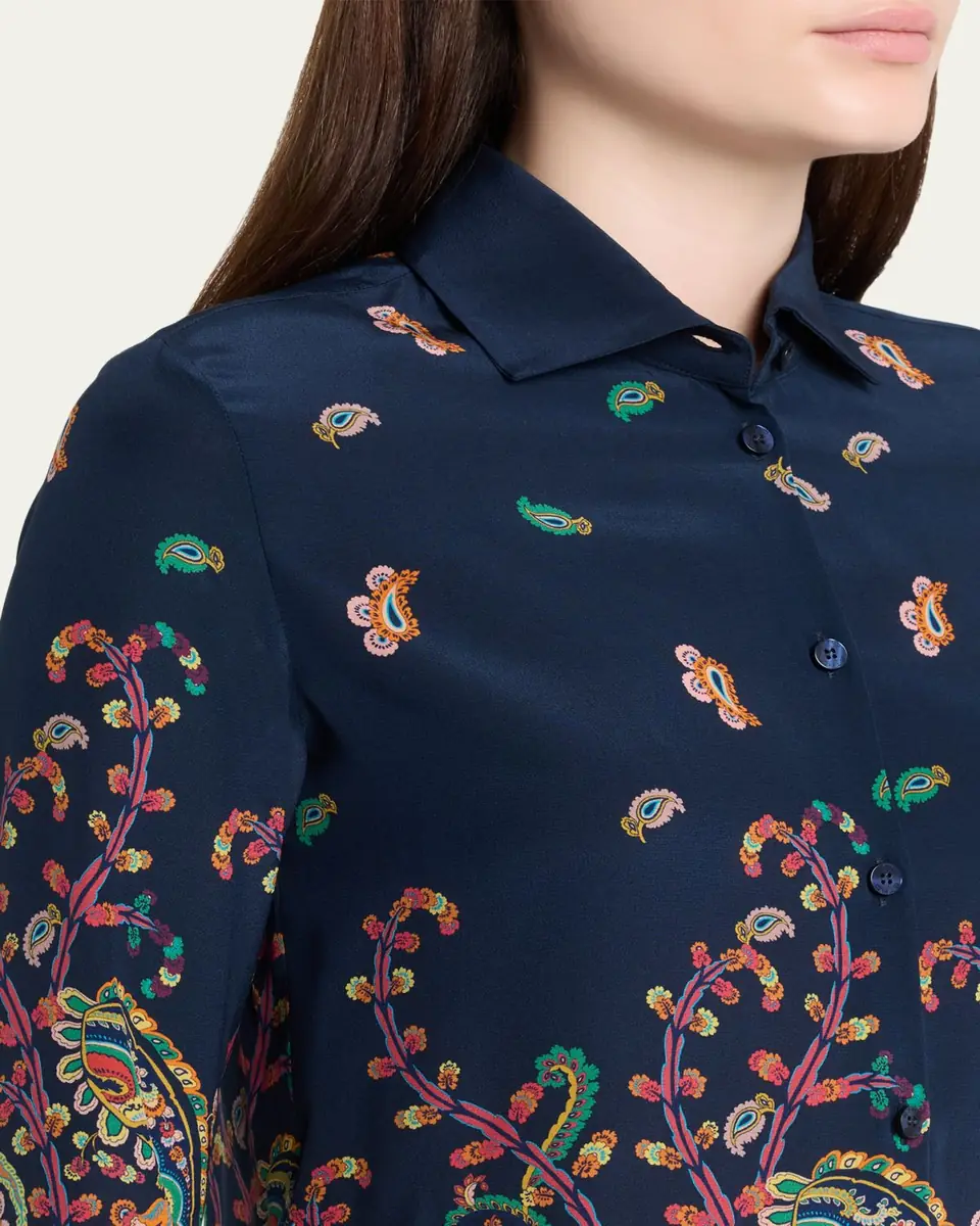 Etro Floral Paisley Silk Button-Front Shirt | Thumbnail 5 Etro Floral Paisley Silk Button-Front Shirt | Thumbnail 5