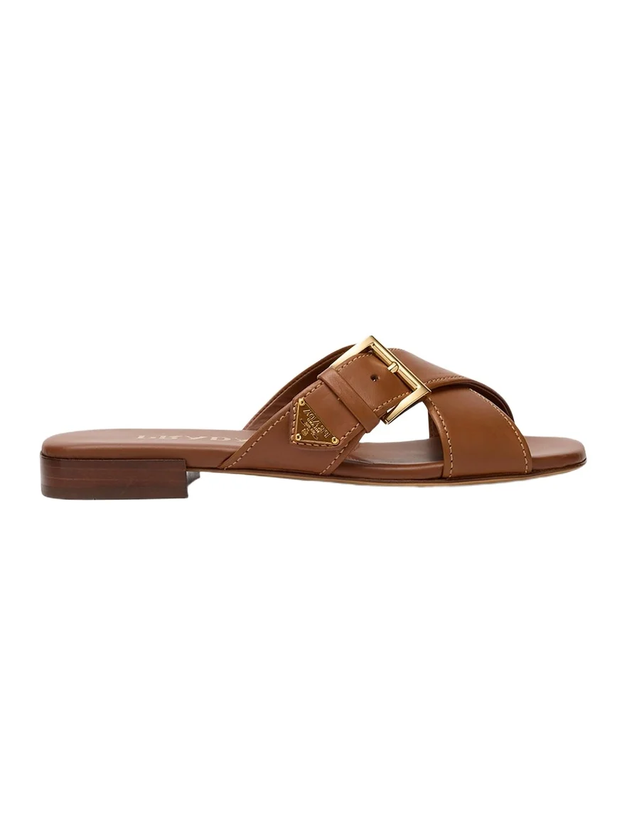 Triangle Leather Slide Sandals Triangle Leather Slide Sandals