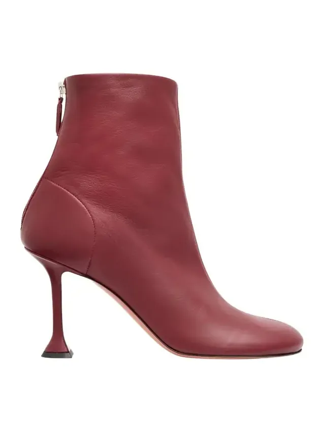 Amina Muaddi 95mm Iris Leather Booties