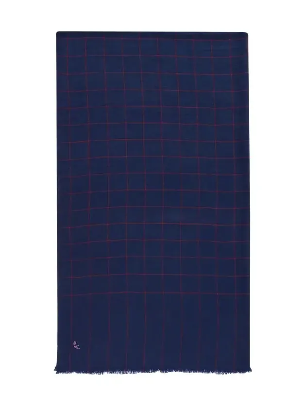 Men's Hairline Windowpane Check Cashmere Scarf