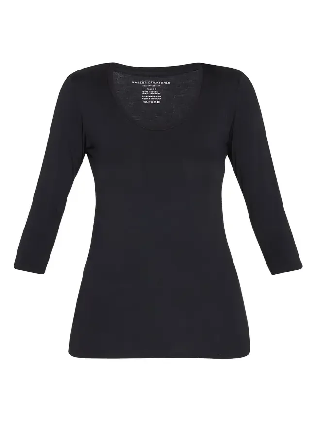 Soft Touch 3/4-Sleeve Scoop-Neck Tee Soft Touch 3/4-Sleeve Scoop-Neck Tee