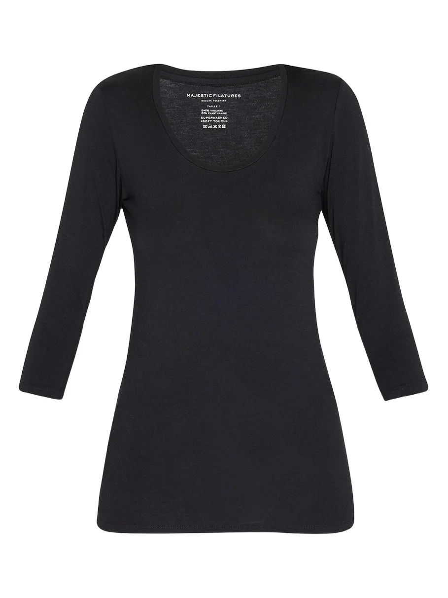 Soft Touch 3/4-Sleeve Scoop-Neck Tee Soft Touch 3/4-Sleeve Scoop-Neck Tee