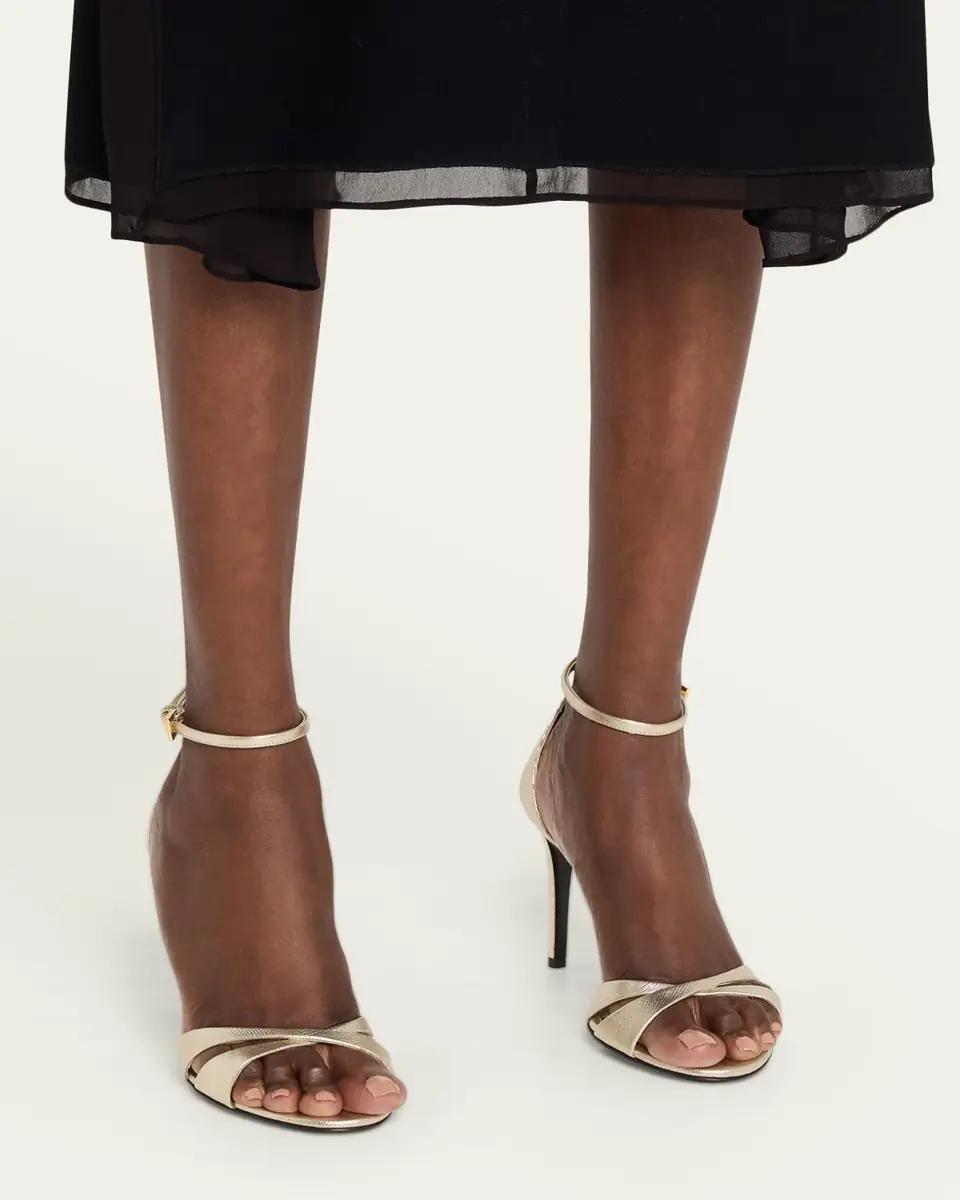Prada 95mm Vernice Saffiano Leather Ankle-Strap Sandals | Thumbnail 2 Prada 95mm Vernice Saffiano Leather Ankle-Strap Sandals | Thumbnail 2