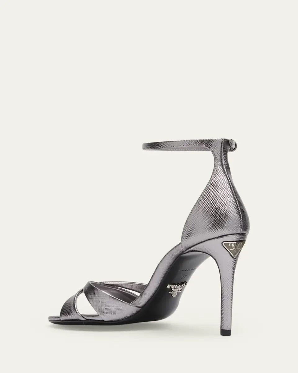Prada 95mm Vernice Saffiano Leather Ankle-Strap Sandals | Thumbnail 6 Prada 95mm Vernice Saffiano Leather Ankle-Strap Sandals | Thumbnail 6