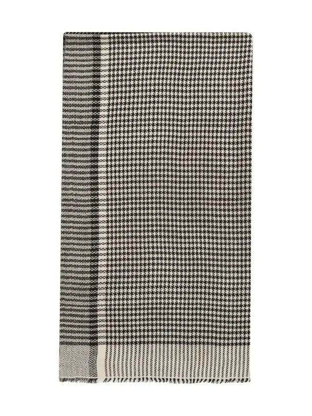 Men's Handwoven Houndstooth Cashmere Scarf