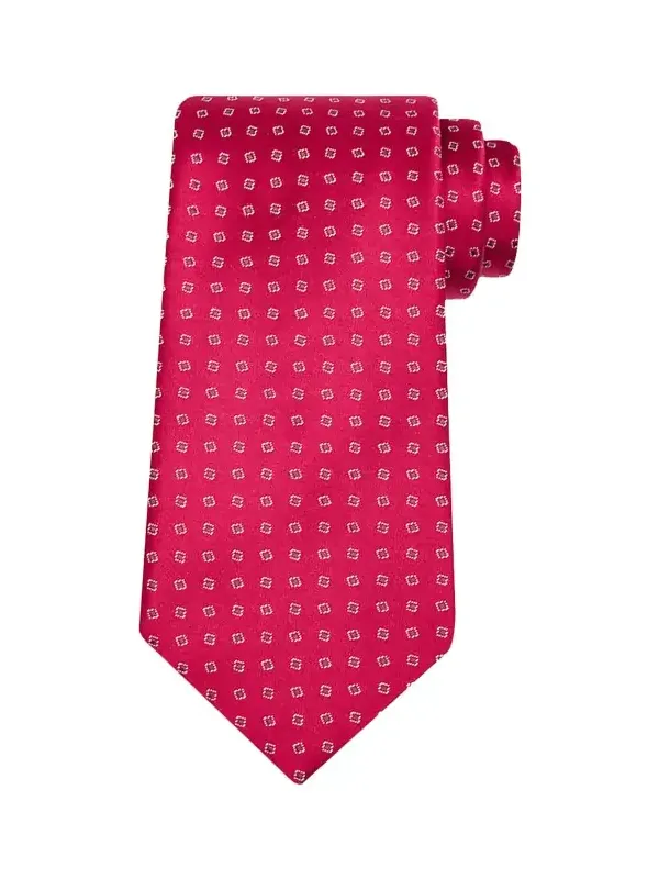 Men's Micro-Geometric Jacquard Silk Tie