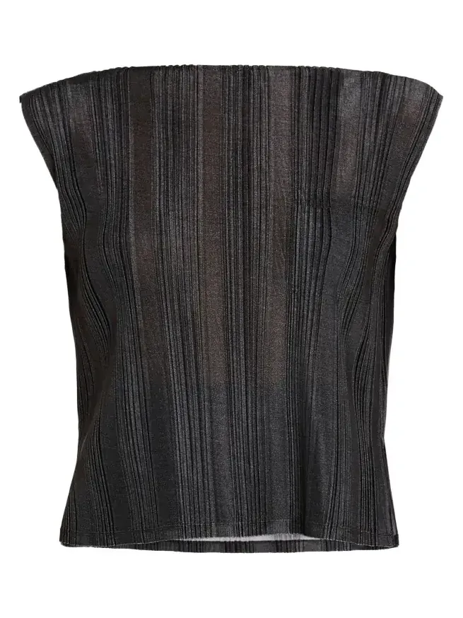 Plisse Jersey Sleeveless Top