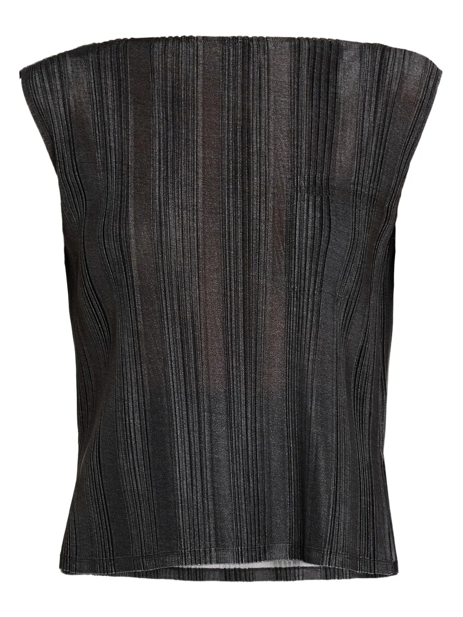 Giorgio Armani Plisse Jersey Sleeveless Top