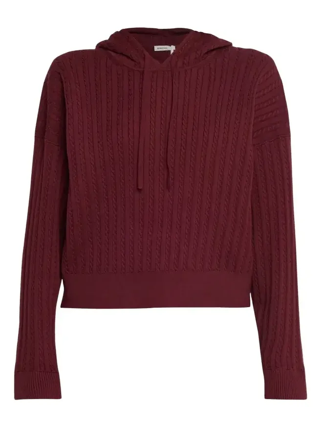 Cashmere-Blend Cable-Knit Hoodie Cashmere-Blend Cable-Knit Hoodie