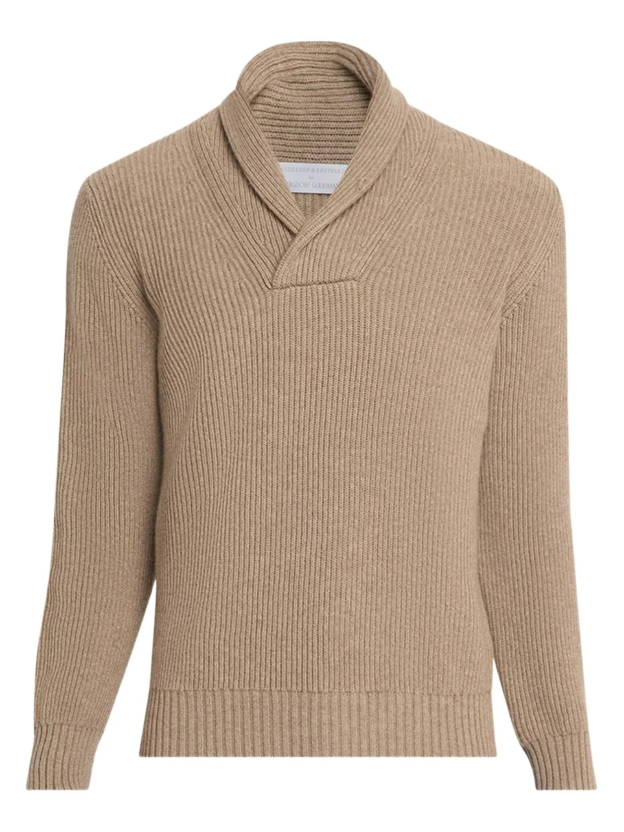 Men's Cashmere Rib Shawl Sweater Men's Cashmere Rib Shawl Sweater