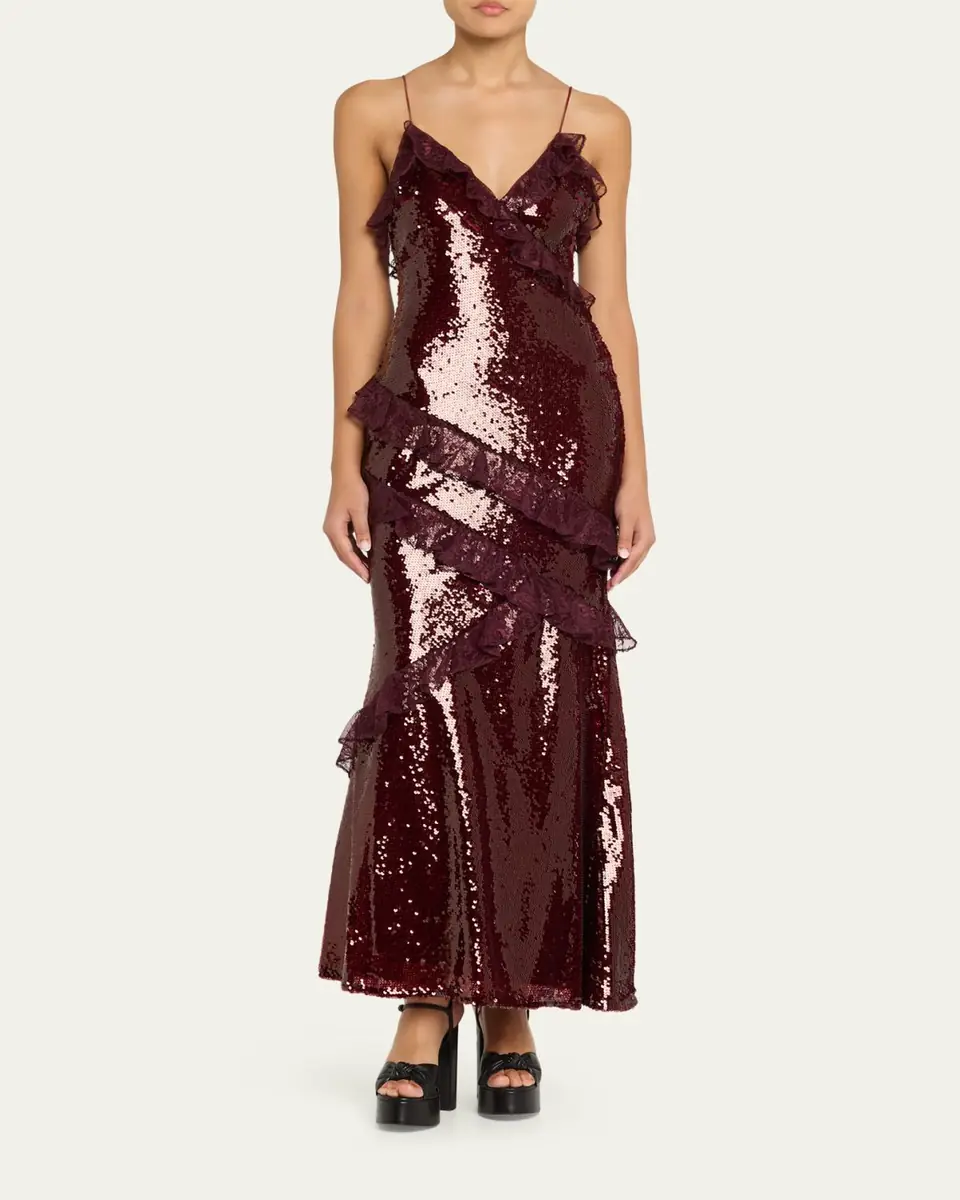 LoveShackFancy Rialto Sequined Maxi Dress | Thumbnail 2 LoveShackFancy Rialto Sequined Maxi Dress | Thumbnail 2