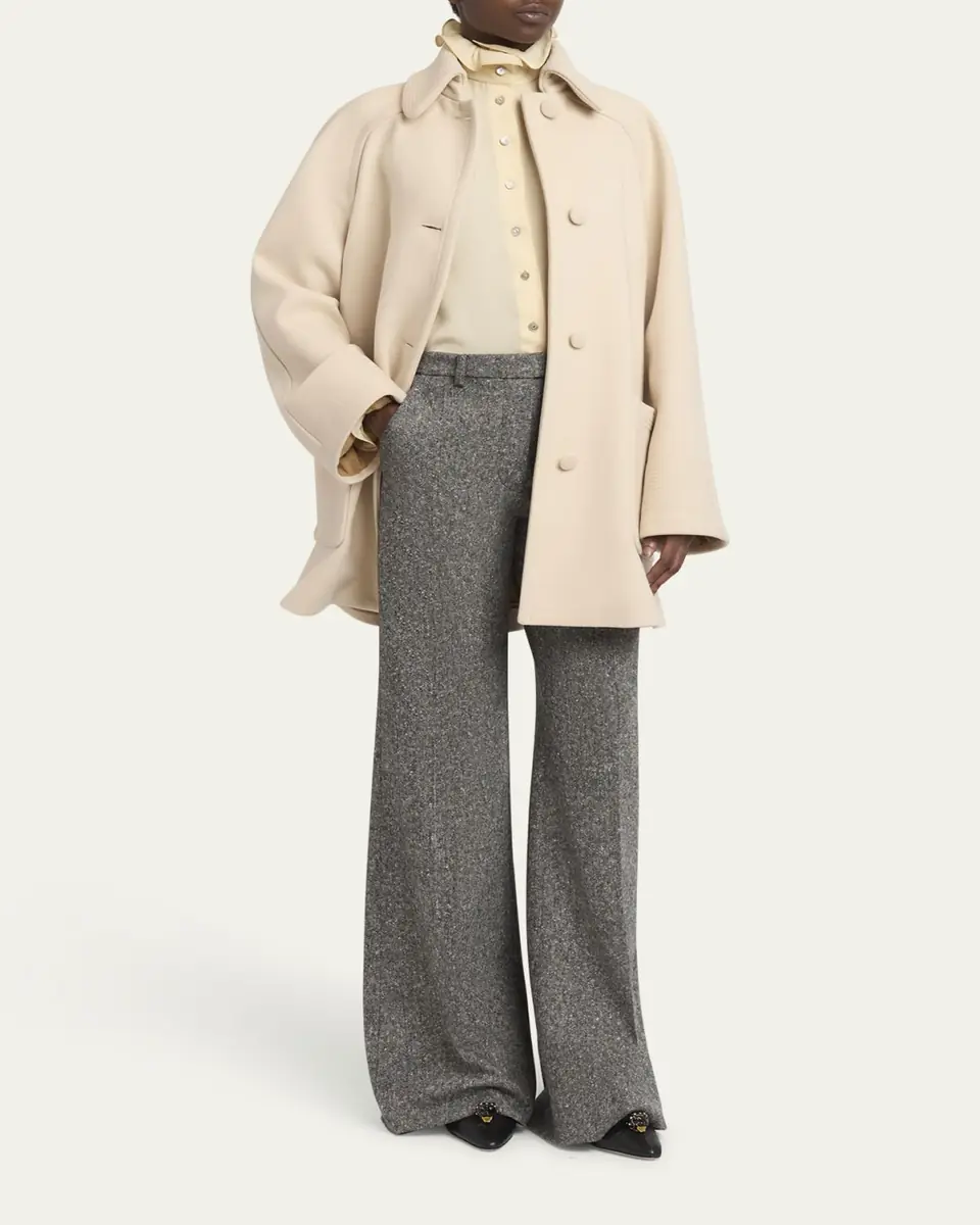 Valentino Garavani Cappotto Wool V Gold-Trim Jacket | Thumbnail 2 Valentino Garavani Cappotto Wool V Gold-Trim Jacket | Thumbnail 2