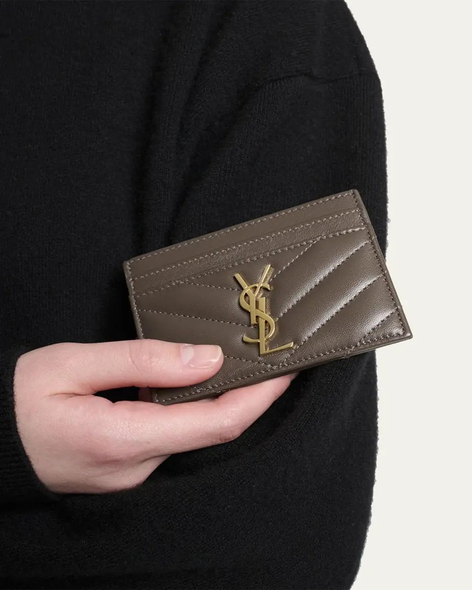 Saint Laurent Cassandre YSL Monogram Card Case in Quilted Smooth Leather | Thumbnail 6