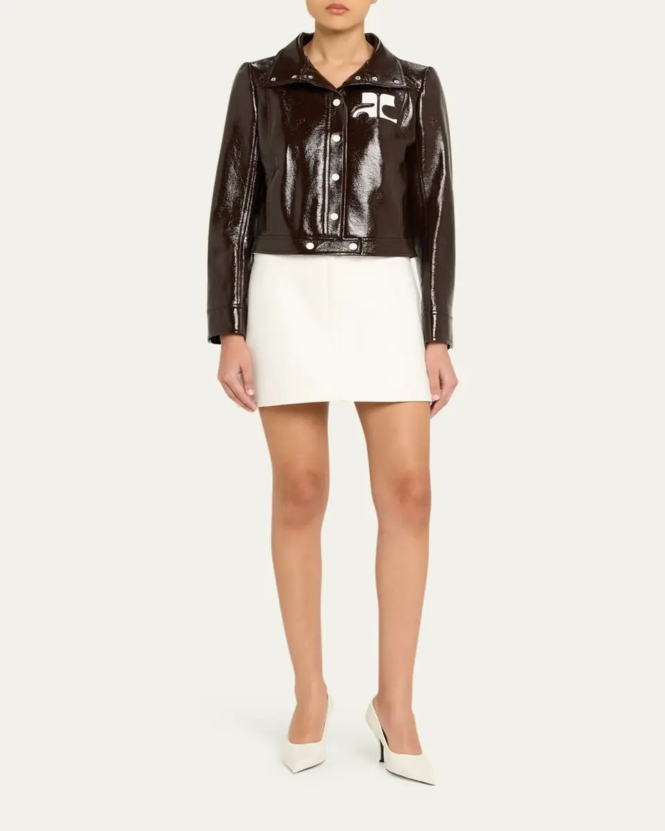 Courrèges Textured Vinyl Crop Jacket | Thumbnail 6