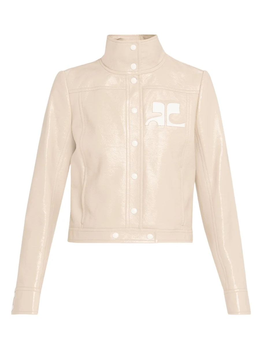 Textured Vinyl Crop Jacket