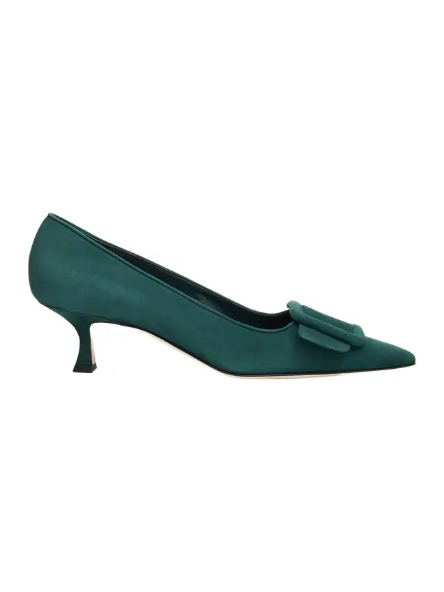 50mm Maysale Suede Buckle Pumps