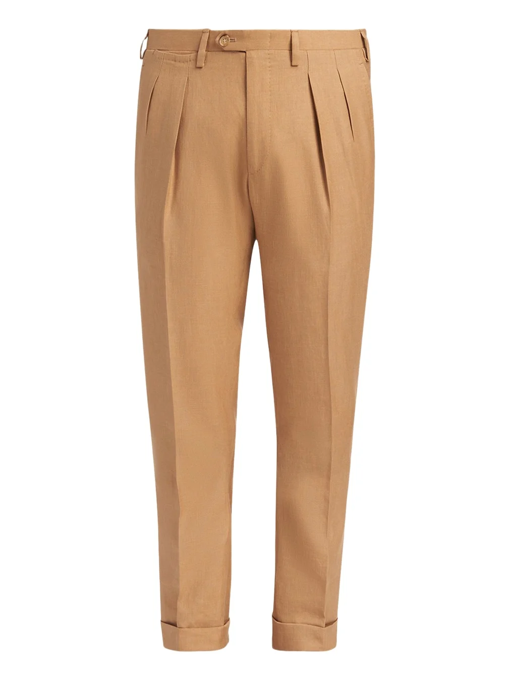 Men's Cashmere-Blend Straight Leg Pleated Trousers Men's Cashmere-Blend Straight Leg Pleated Trousers