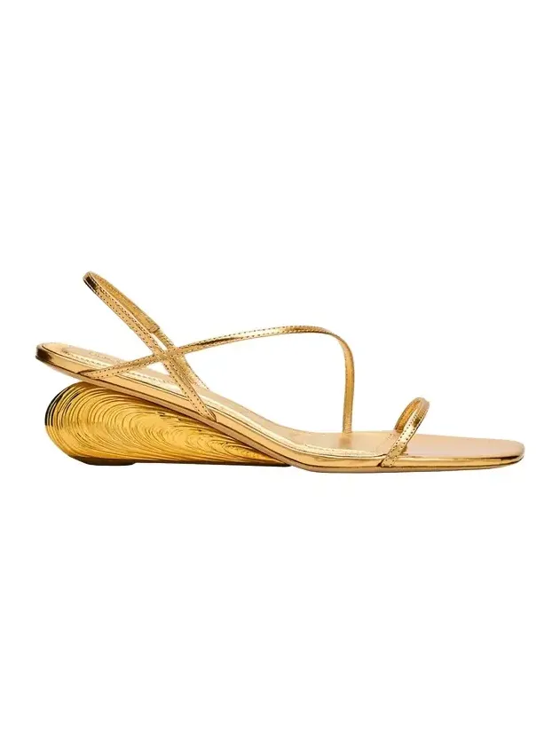 Bridget Metallic Wedge Strappy Sandals