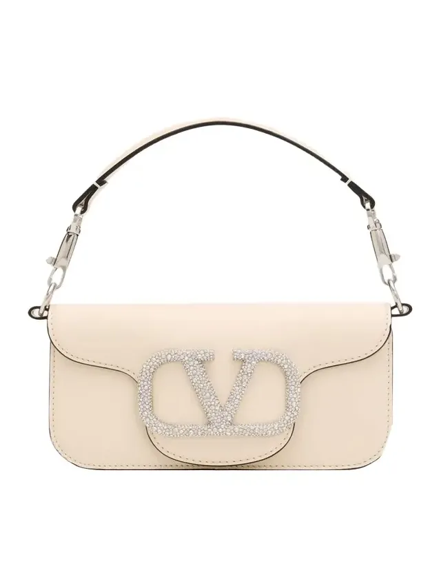 Loco Small Leather Top-Handle Bag with Jewel VLogo