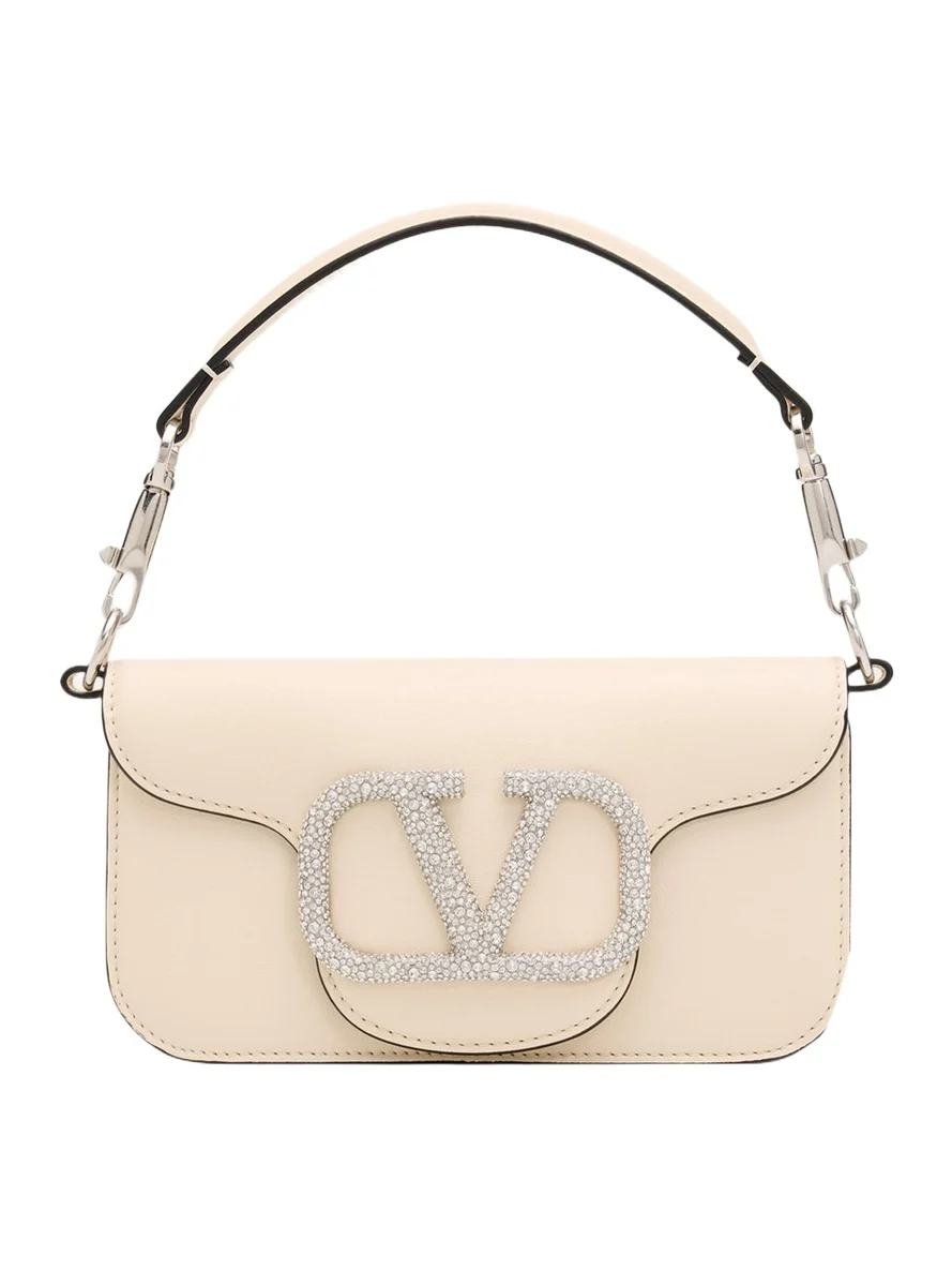 Loco Small Leather Top-Handle Bag with Jewel VLogo Loco Small Leather Top-Handle Bag with Jewel VLogo