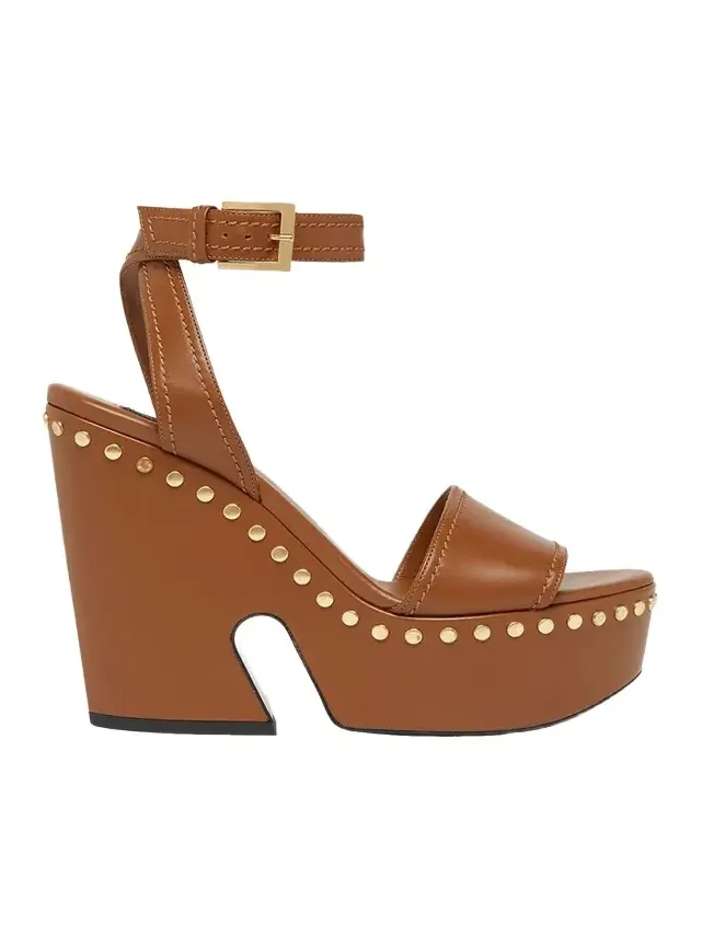 95mm Platform Leather Clog Sandals 95mm Platform Leather Clog Sandals