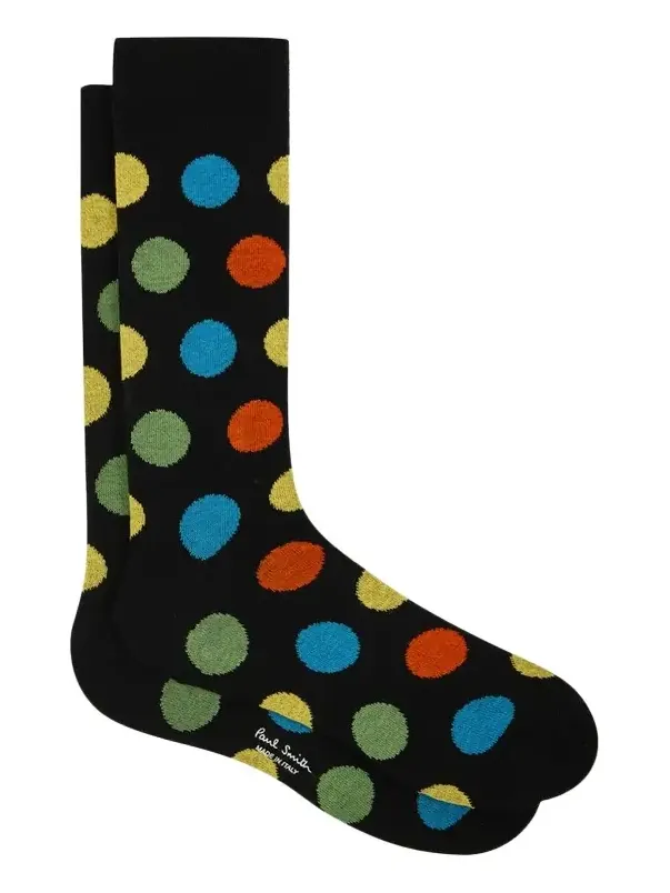 Men's Mike Large Polka Dot Cotton Crew Socks