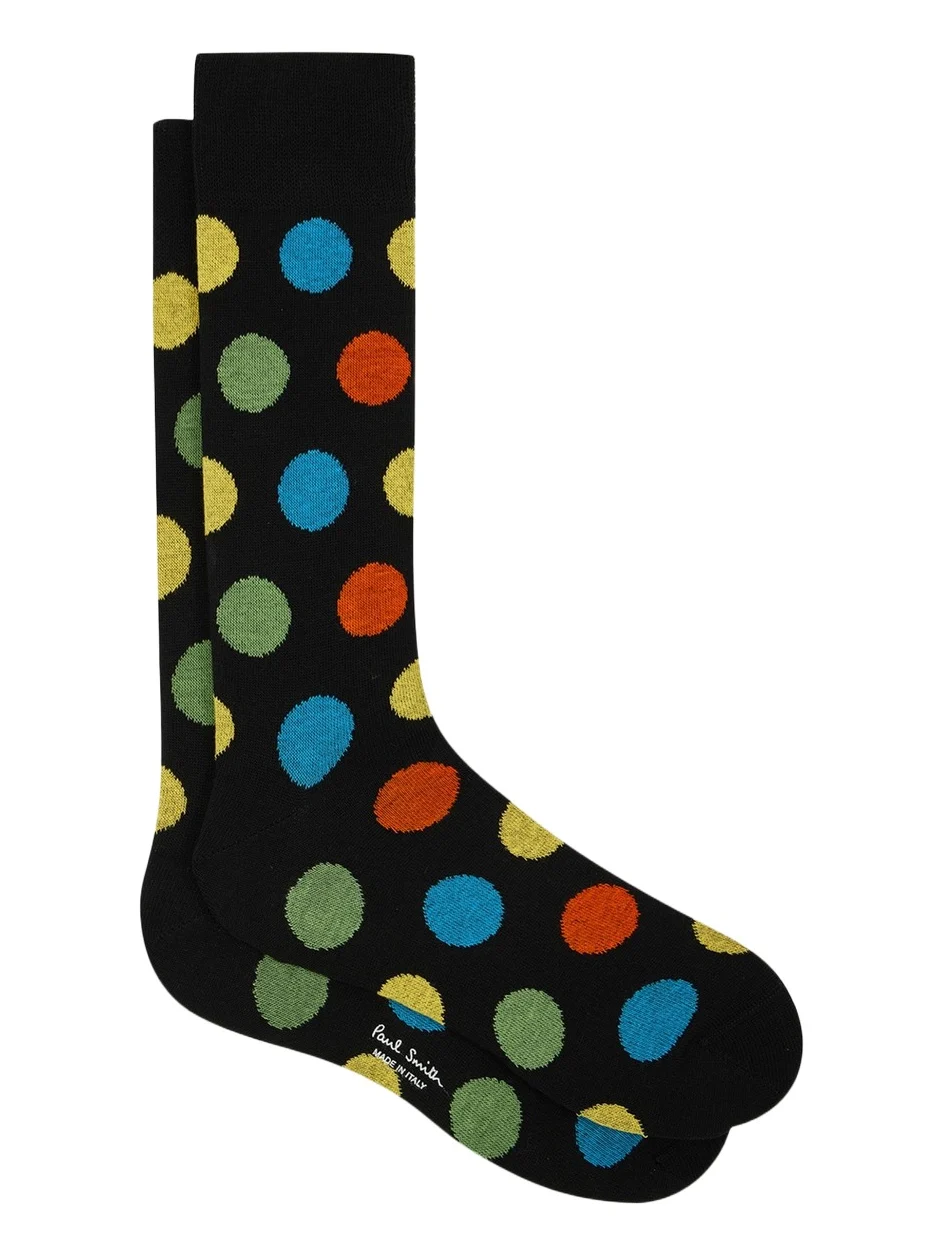Paul Smith Men's Mike Large Polka Dot Cotton Crew Socks