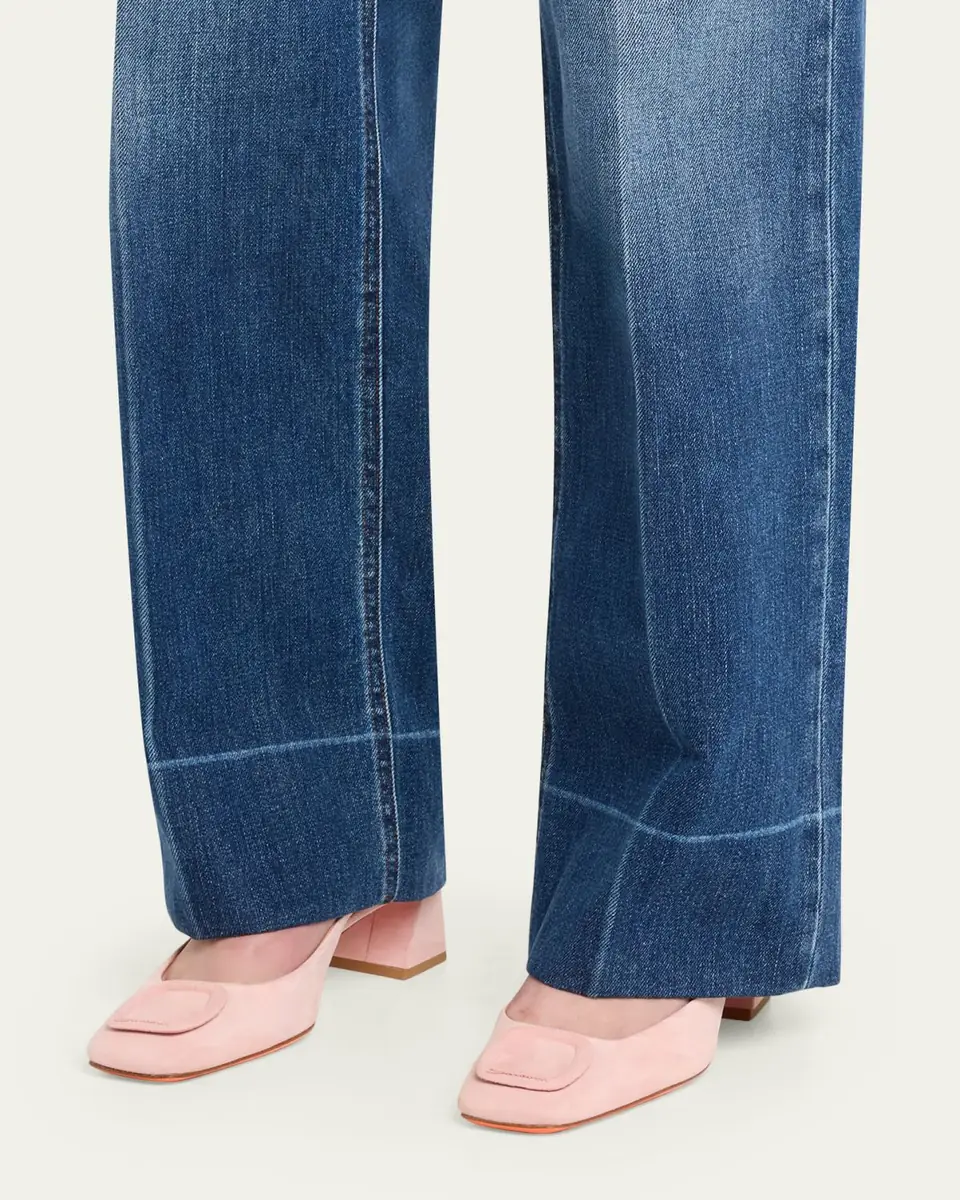 Santoni 50mm Buckle Suede Slingback Pumps | Thumbnail 2