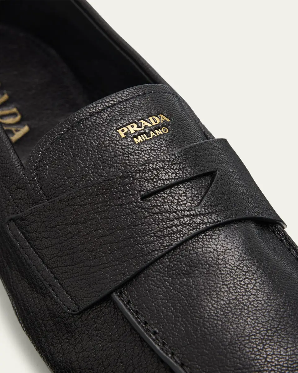 Prada Men's Goat Leather Penny Loafers | Thumbnail 5 Prada Men's Goat Leather Penny Loafers | Thumbnail 5