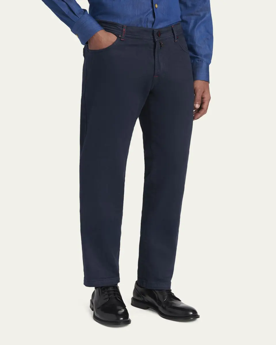 Kiton Men's Straight Leg Cotton-Stretch Five-Pocket Pants | Thumbnail 4 Kiton Men's Straight Leg Cotton-Stretch Five-Pocket Pants | Thumbnail 4