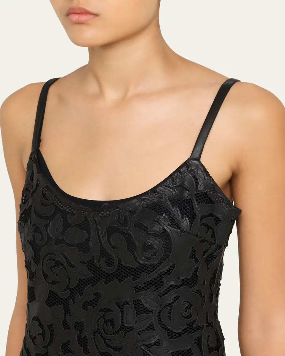 L'Agence Kazuko Lasercut Midi Dress | Thumbnail 5