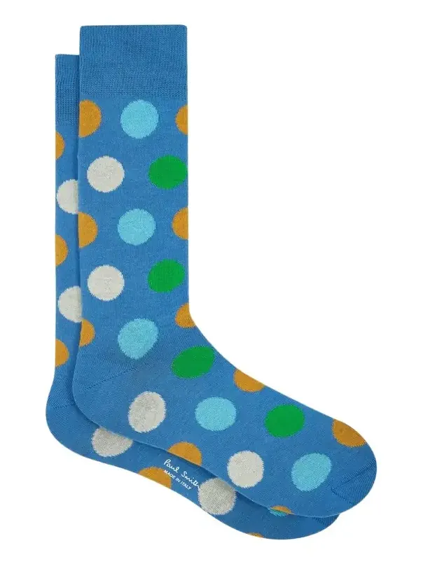 Men's Mike Large Polka Dot Cotton Crew Socks