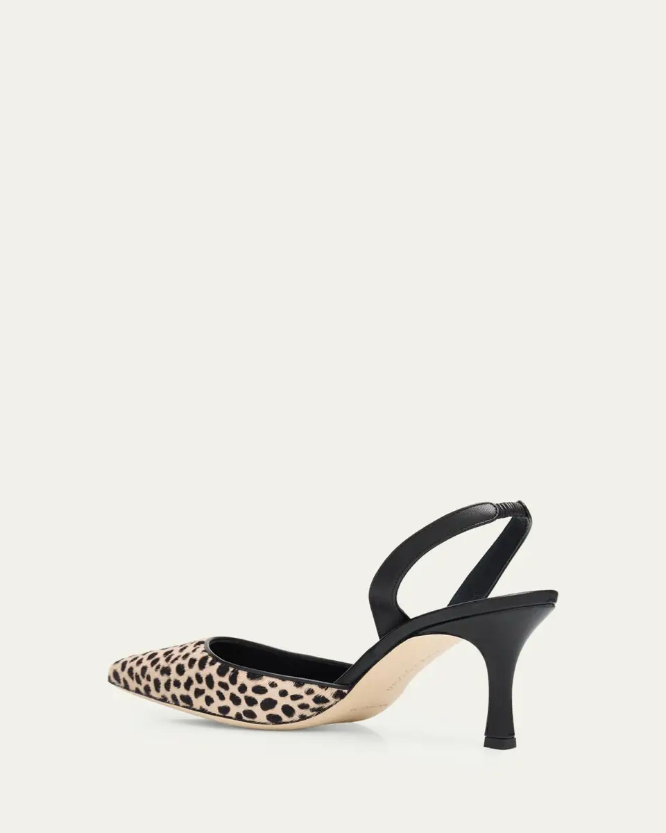 Manolo Blahnik 70mm Carolyne Calf Hair Slingback Pumps | Thumbnail 2