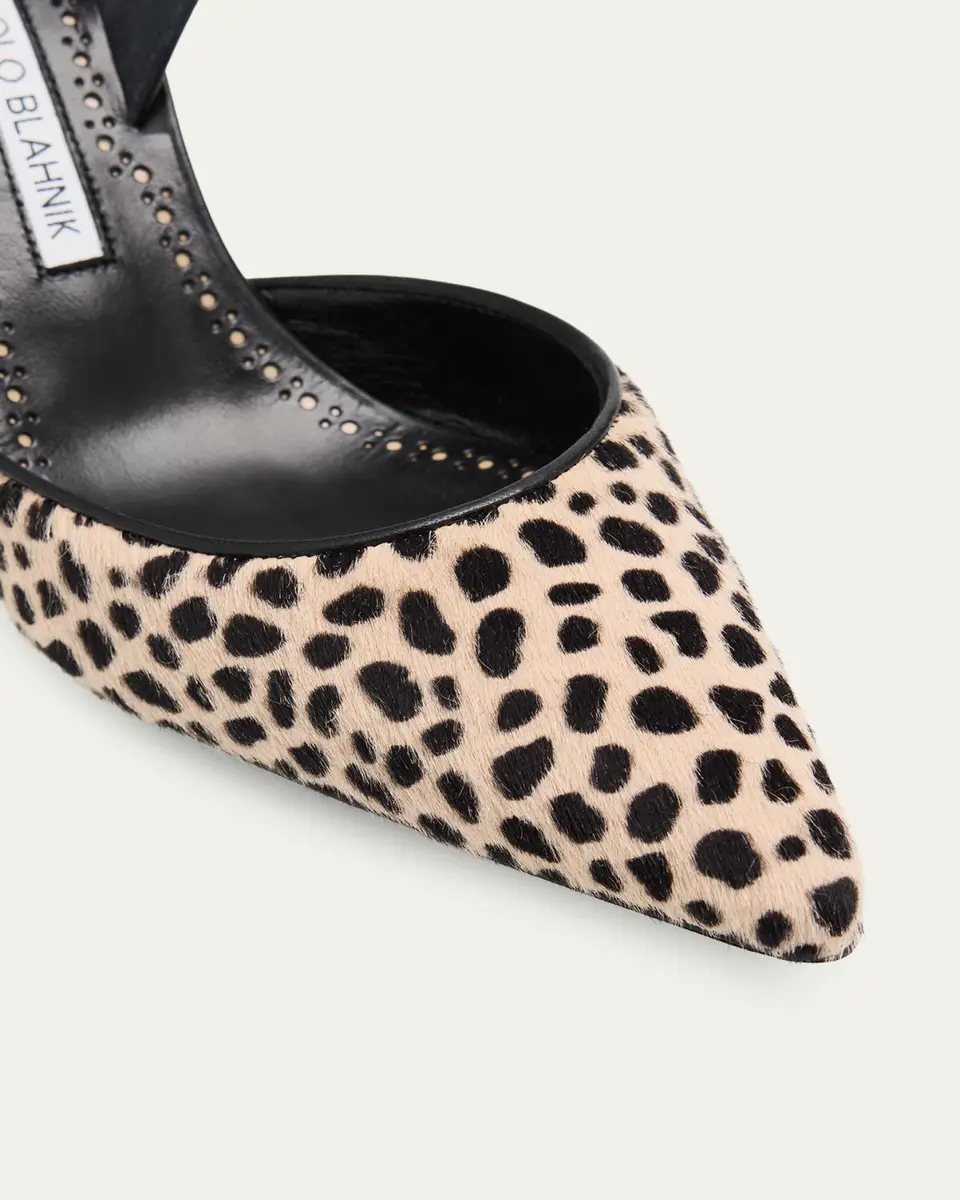 Manolo Blahnik 70mm Carolyne Calf Hair Slingback Pumps | Thumbnail 3