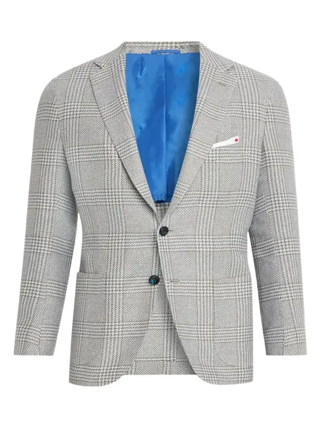 Men's Cashmere and Linen Houndstooth Check Sport Coat