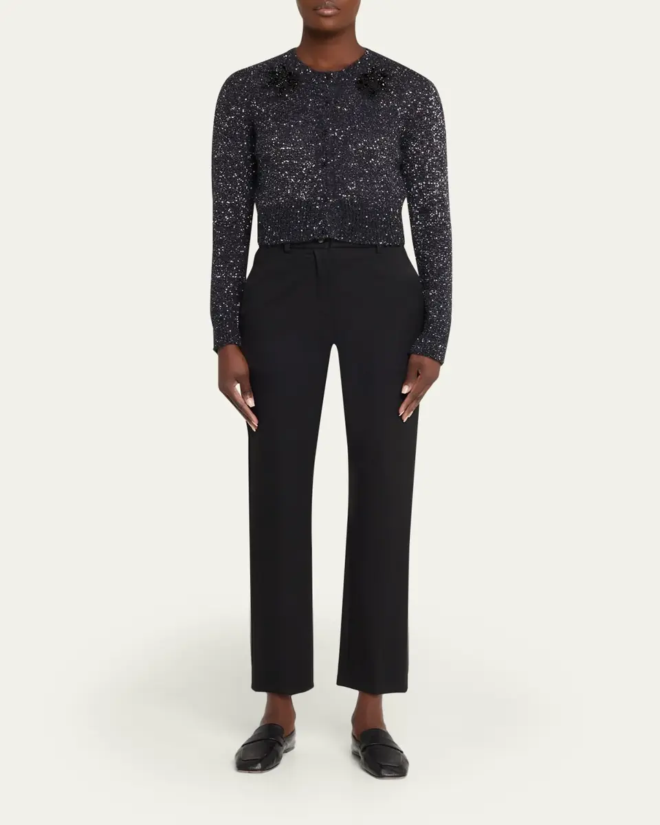 Erdem Crystal Embellished Paillette Knit Crop Cardigan | Thumbnail 2