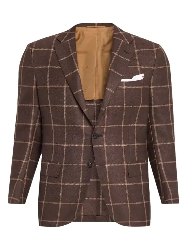 Men's Cashmere Windowpane Single-Breasted Sport Coat Men's Cashmere Windowpane Single-Breasted Sport Coat