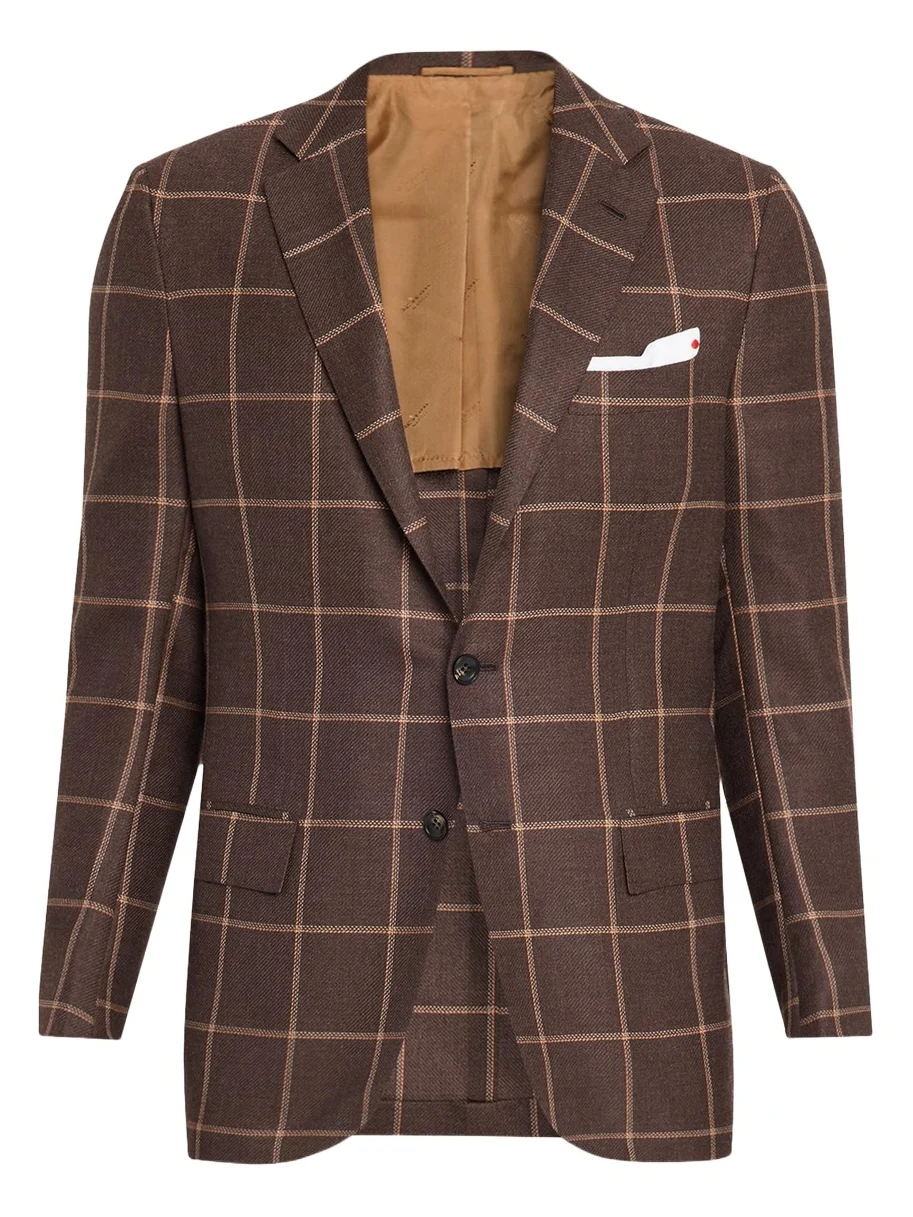 Men's Cashmere Windowpane Single-Breasted Sport Coat