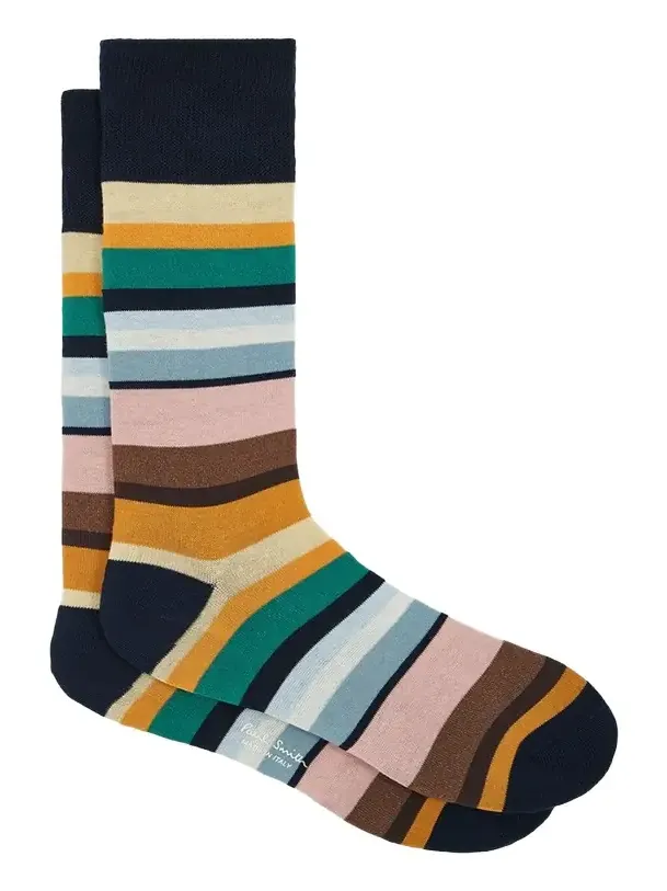 Men's Marek Color-Block Cotton Crew Socks Men's Marek Color-Block Cotton Crew Socks
